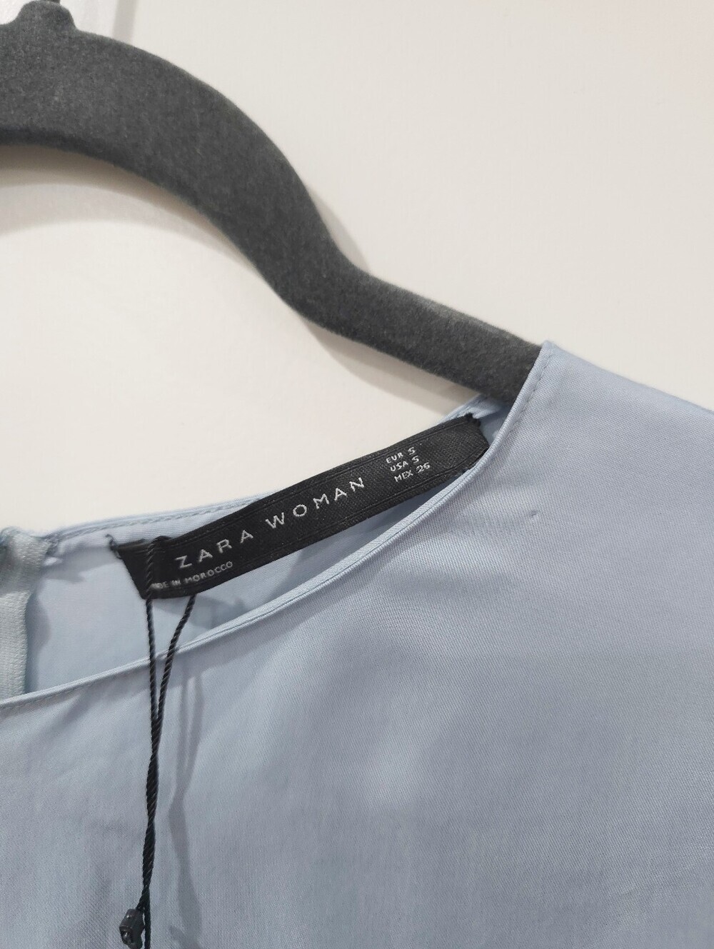 ZARA Refined Lagenlook Satin Powder Blu Tunic, Minimalist Effortless Chic, Nwt S - Picture 9 of 15